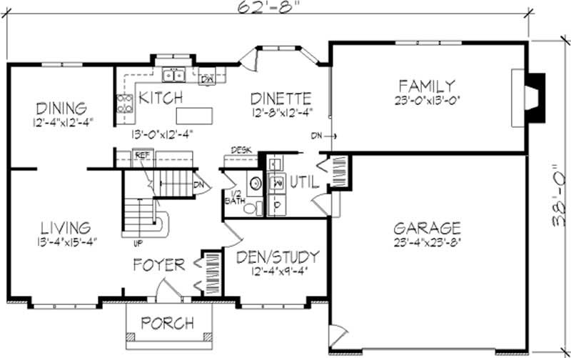 Floor Plan First Story of Colonial Plan #146-2184