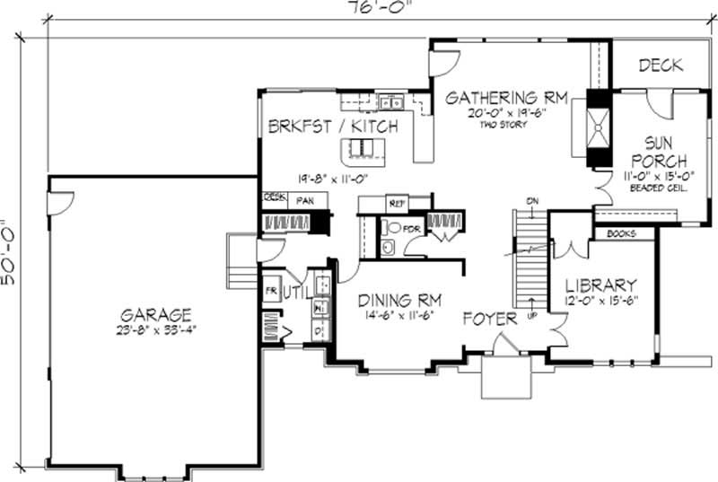 Floor Plan First Story of Colonial Plan #146-2194