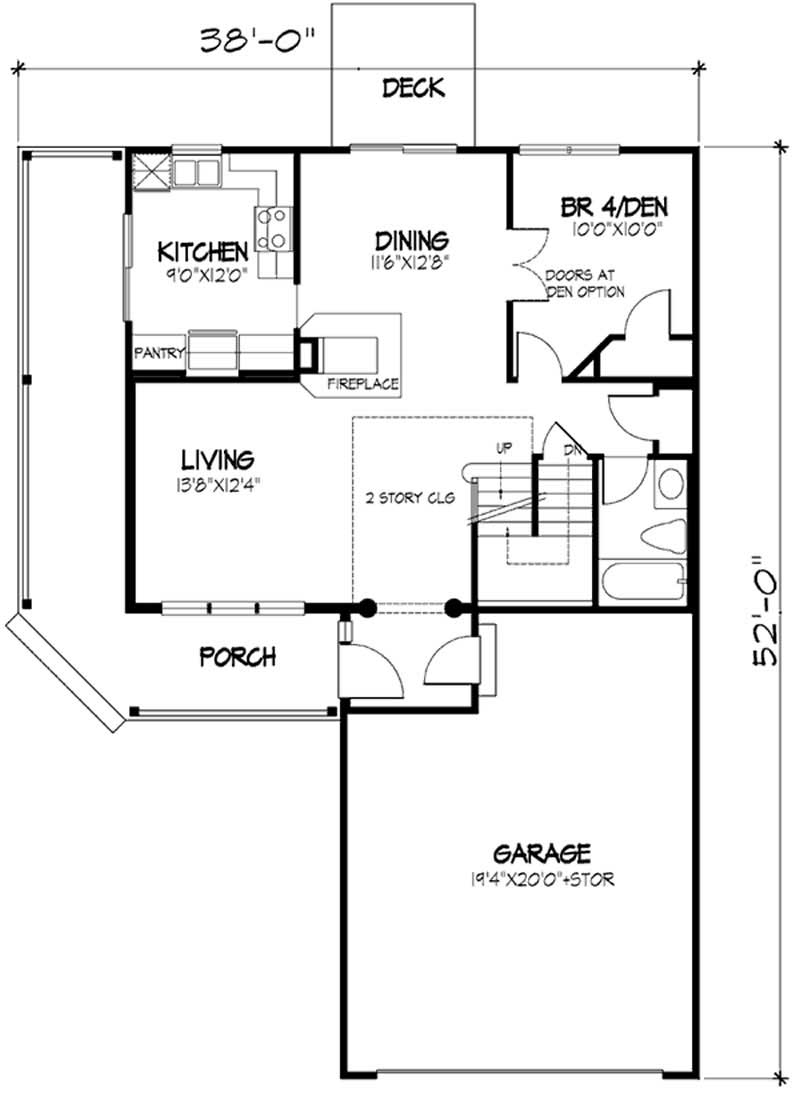 Floor Plan First Story of Country Plan #146-2197