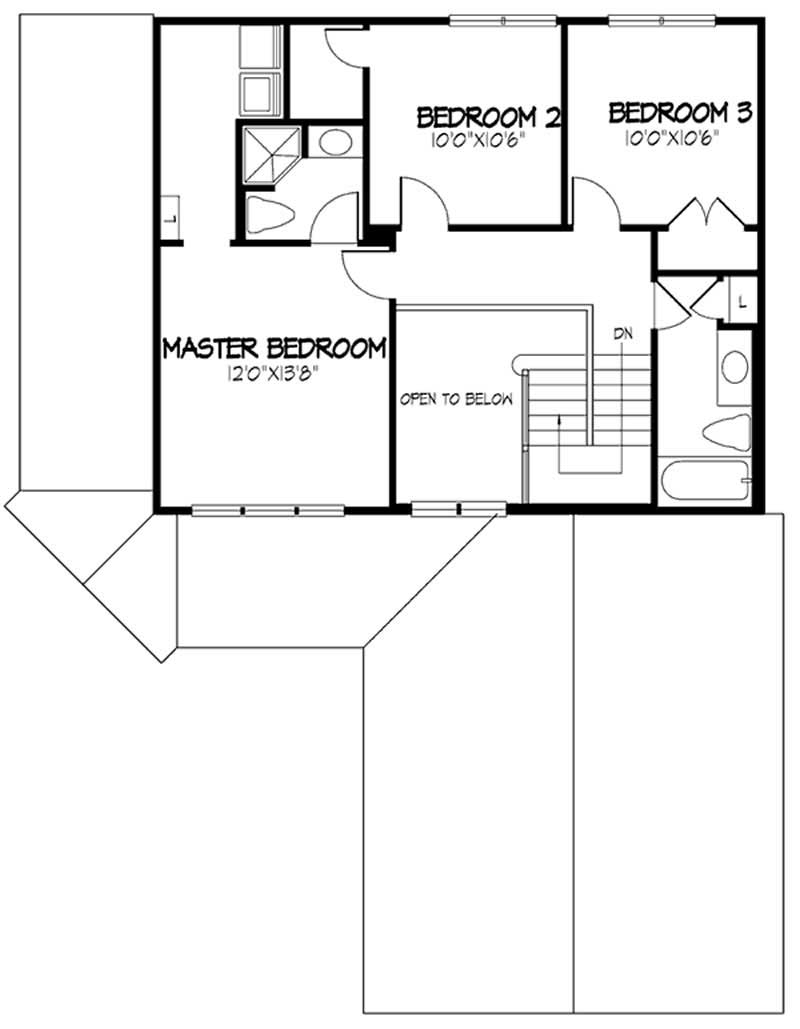 Floor Plan Second Story of Country Plan #146-2197