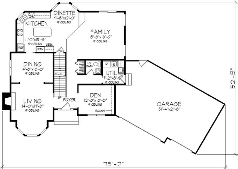 Floor Plan First Story of European Plan #146-2202