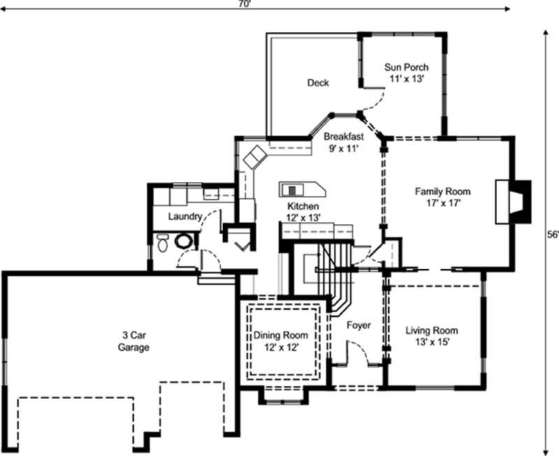 Floor Plan First Story of European Plan #146-2216
