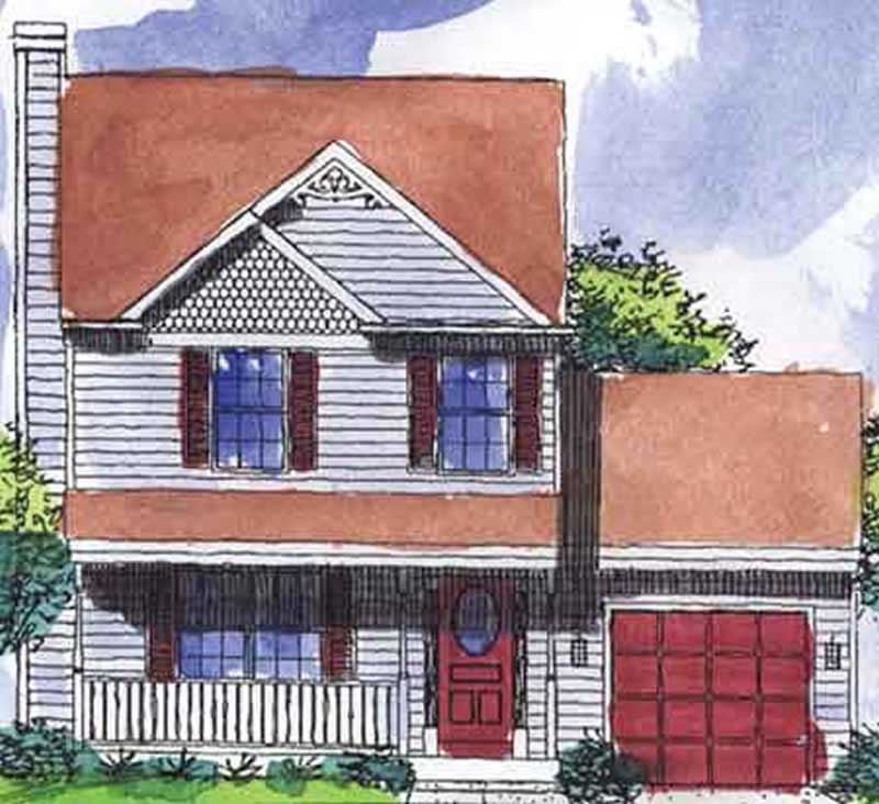 Front view of Country home (ThePlanCollection: House Plan #146-2223)