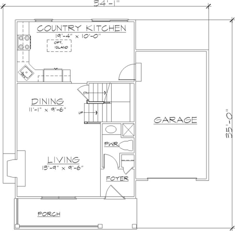 Floor Plan First Story of Country Plan #146-2223