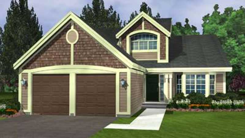 Front view of Contemporary home (ThePlanCollection: House Plan #146-2226)