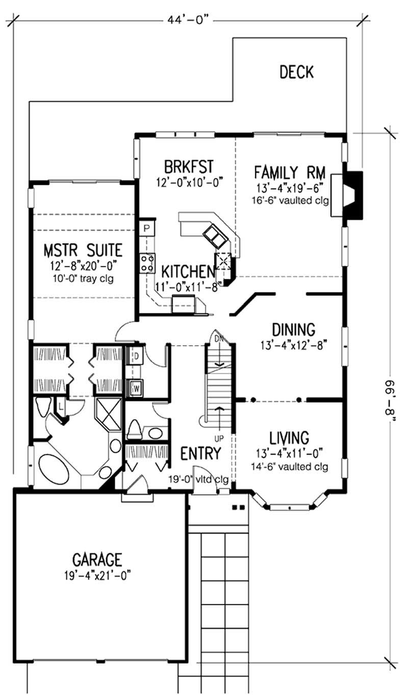 Floor Plan First Story of Cape Cod Plan #146-2226