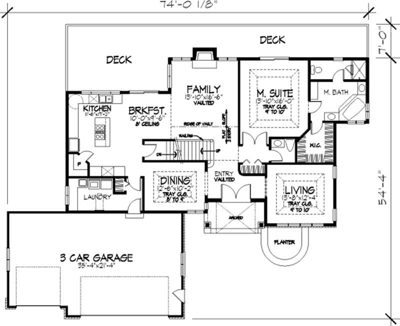 Floor Plan First Story of Cape Cod Plan #146-2229