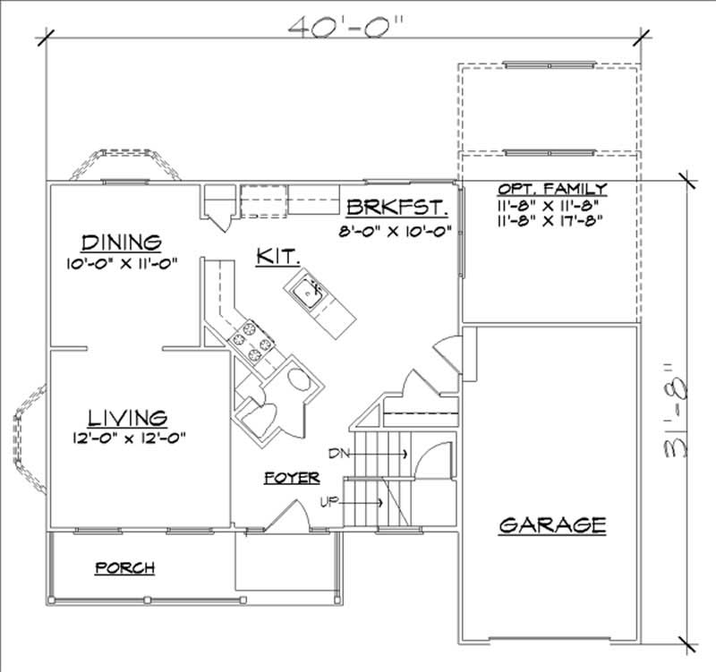 Floor Plan First Story of Country Plan #146-2233