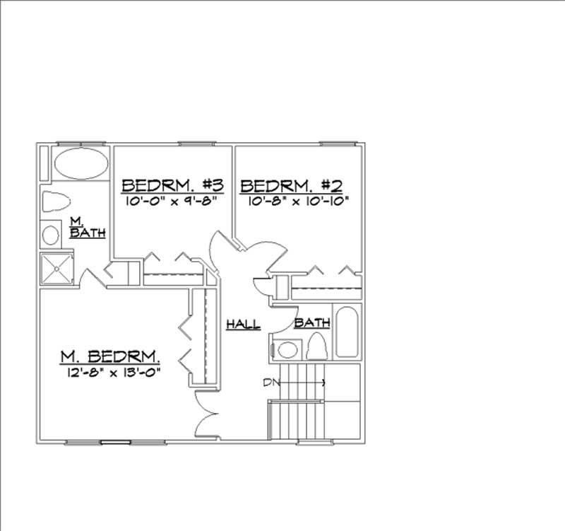 Floor Plan Second Story of Country Plan #146-2233