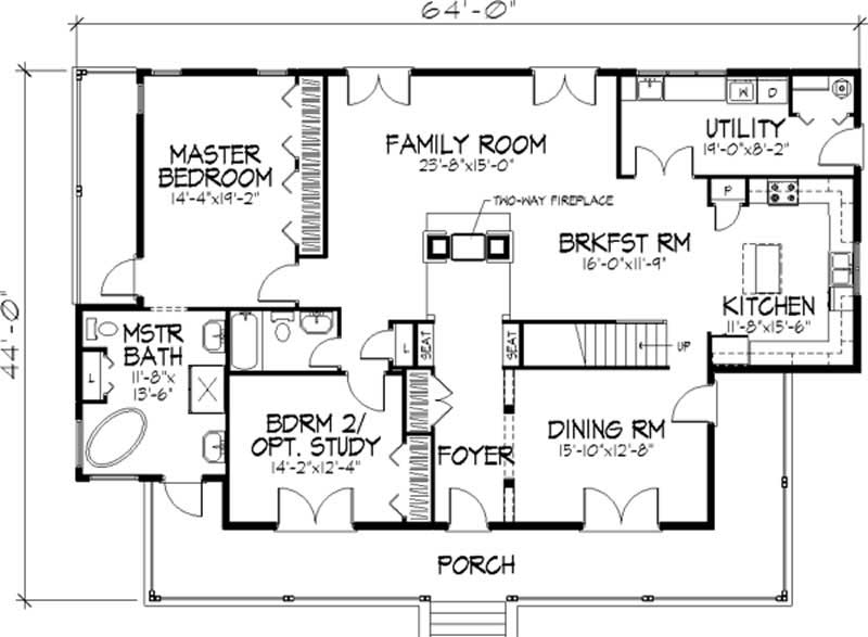 Floor Plan First Story of Cape Cod Plan #146-2234