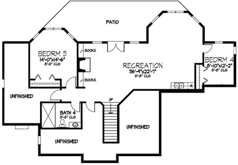 Floor Plan Second Story of Shingle Plan #146-2239