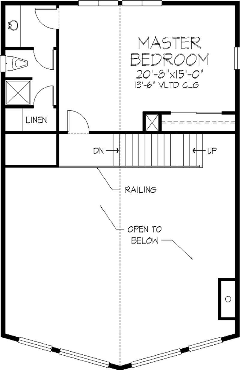 Floor Plan Second Story of Log Cabin Plan #146-2240