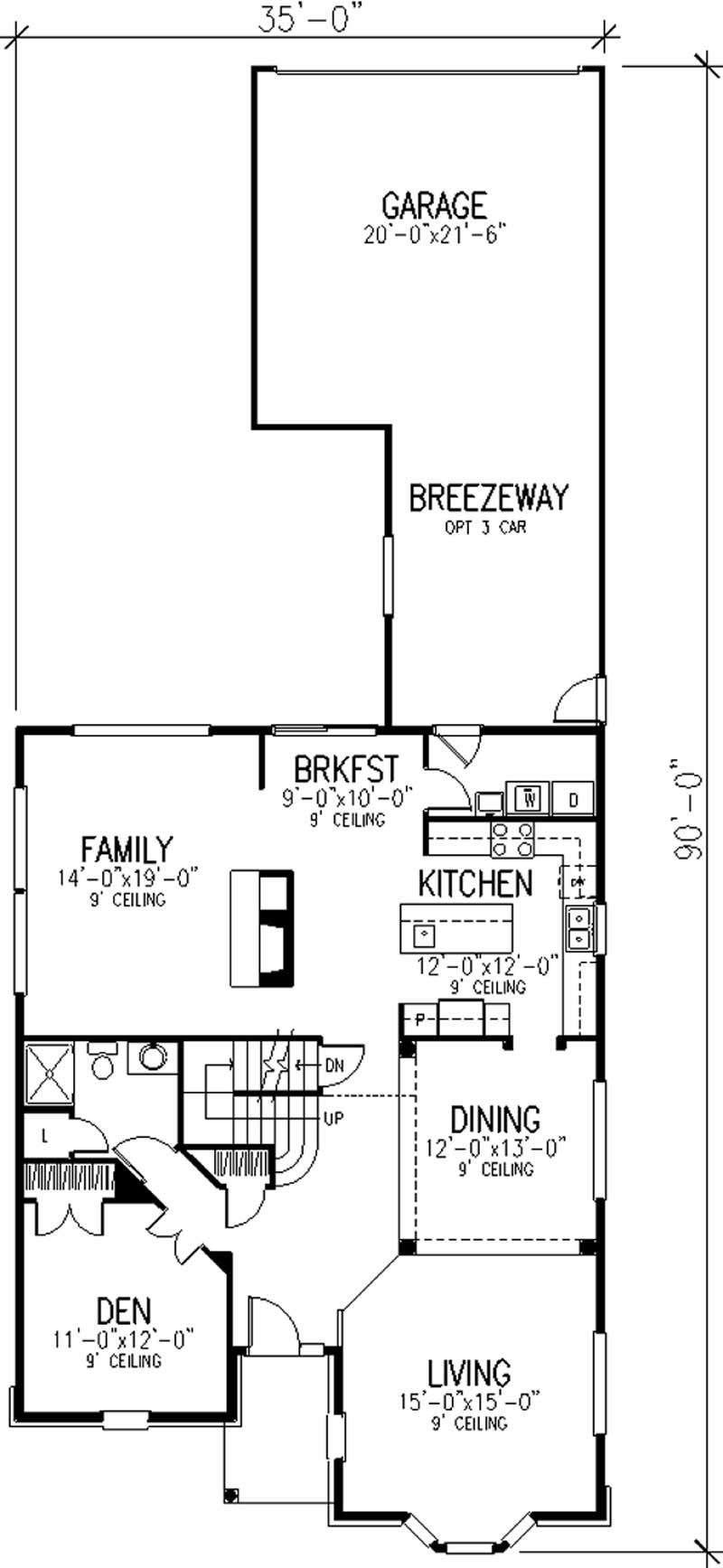 Floor Plan First Story of European Plan #146-2246