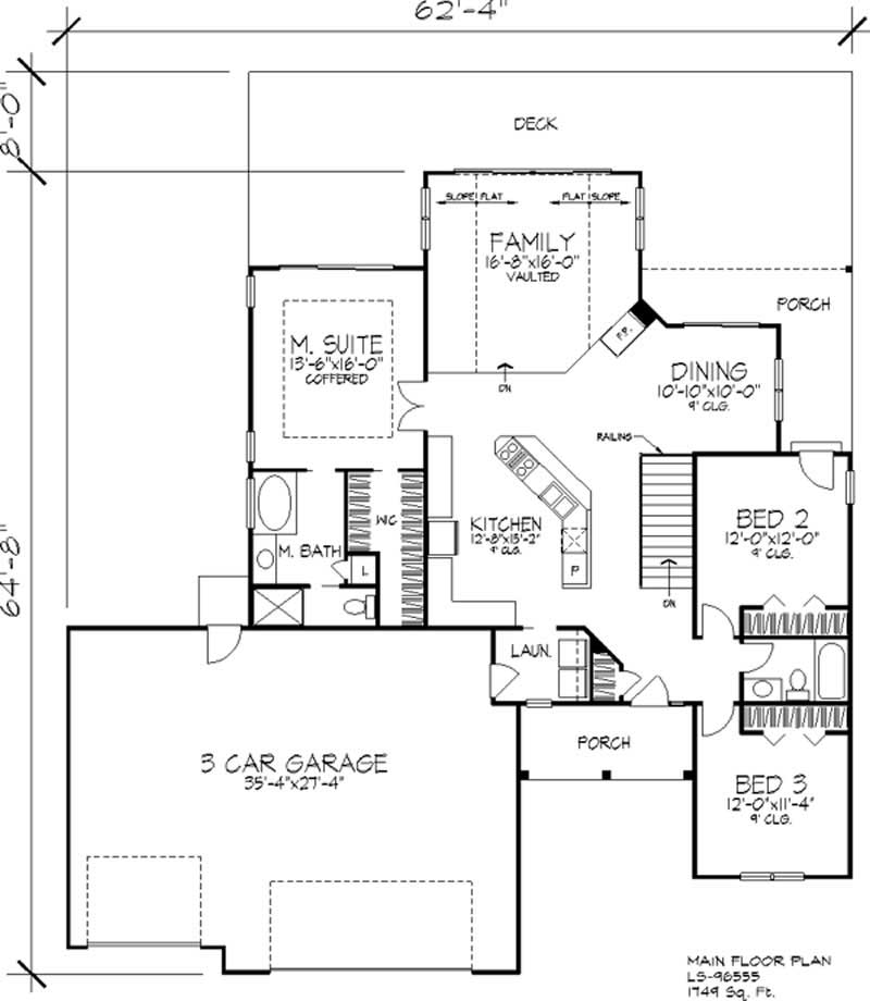 Floor Plan First Story of European Plan #146-2257