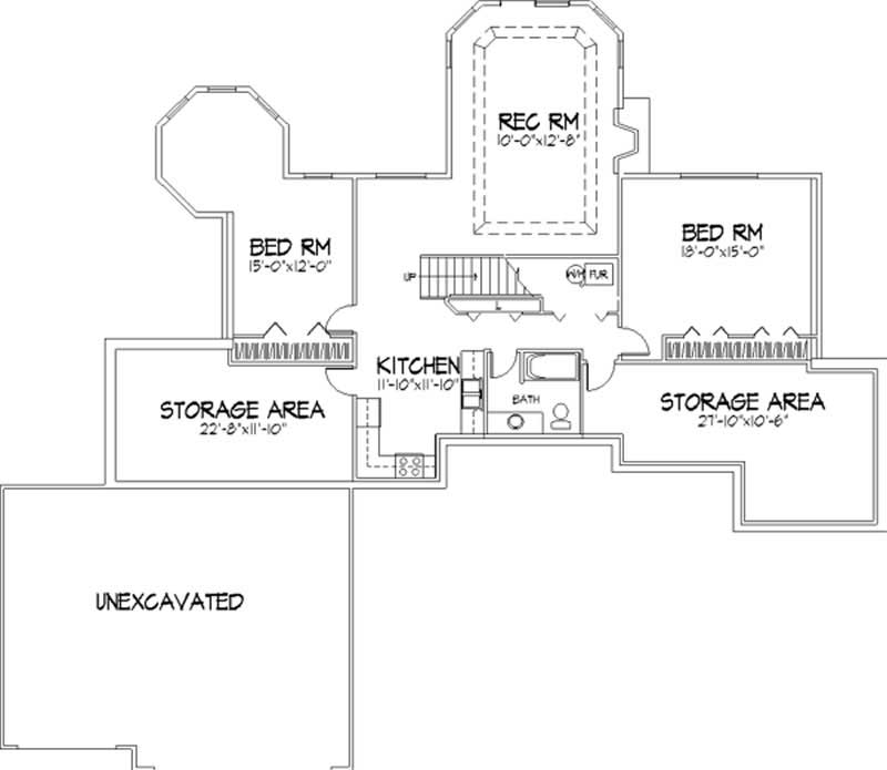 Floor Plan First Story of European Plan #146-2275
