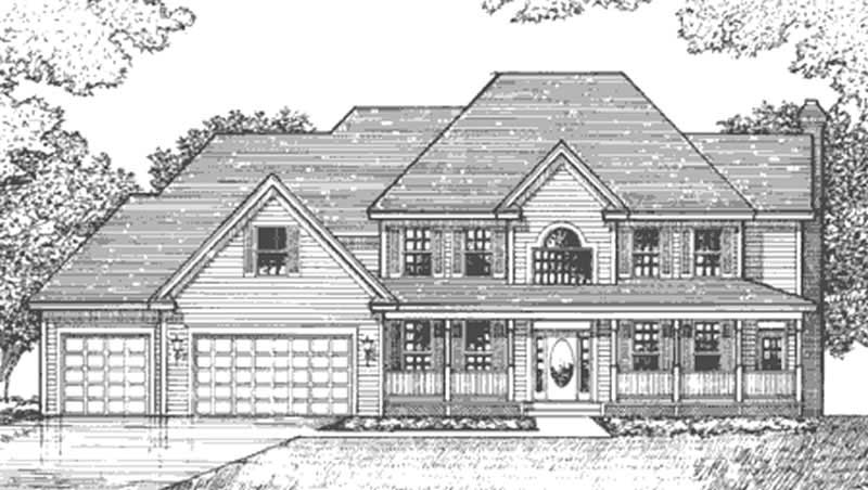 Home Plan Front Elevation of this 3-Bedroom,3081 Sq Ft Plan -146-2288
