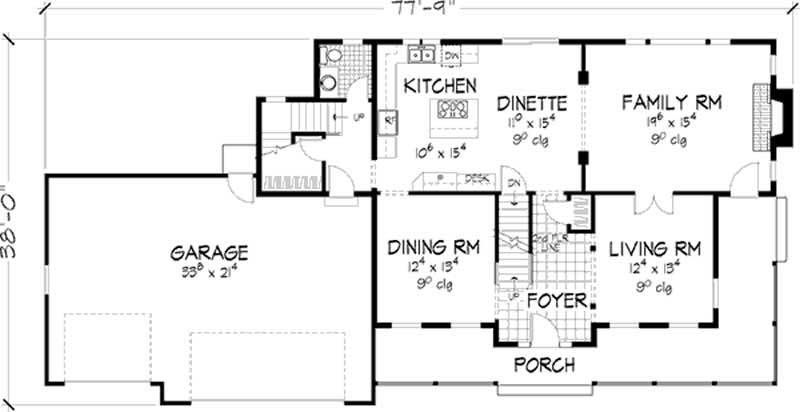 Floor Plan First Story of Country Plan #146-2288