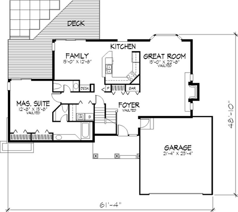 Floor Plan First Story of Cape Cod Plan #146-2303