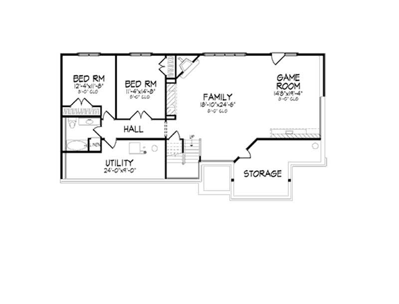 Floor Plan Basement of Country Plan #146-2304