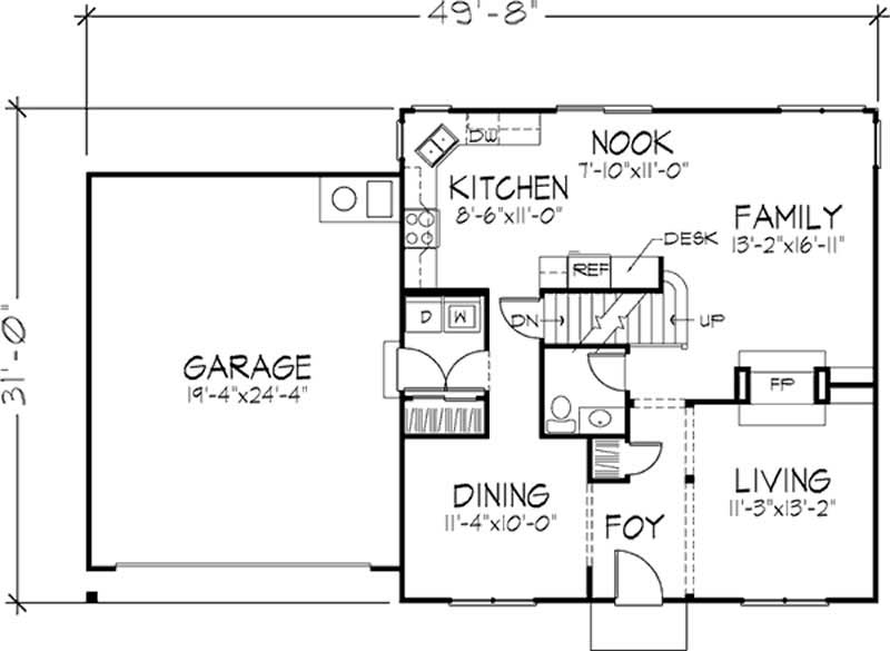 Floor Plan First Story of Georgian Plan #146-2315