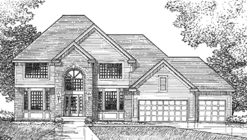 Home Plan Front Elevation of this 4-Bedroom,2700 Sq Ft Plan -146-2318