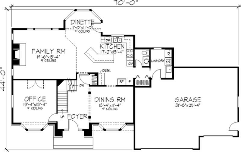 Floor Plan First Story of European Plan #146-2318