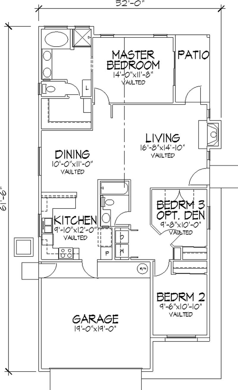 Floor Plan First Story of Florida Style Plan #146-2320