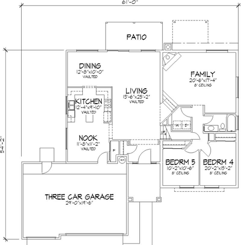 Floor Plan First Story of Florida Style Plan #146-2336