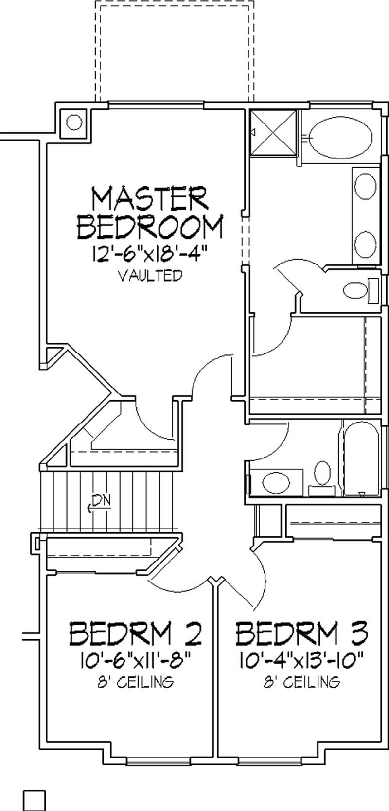 Floor Plan Second Story of Florida Style Plan #146-2336