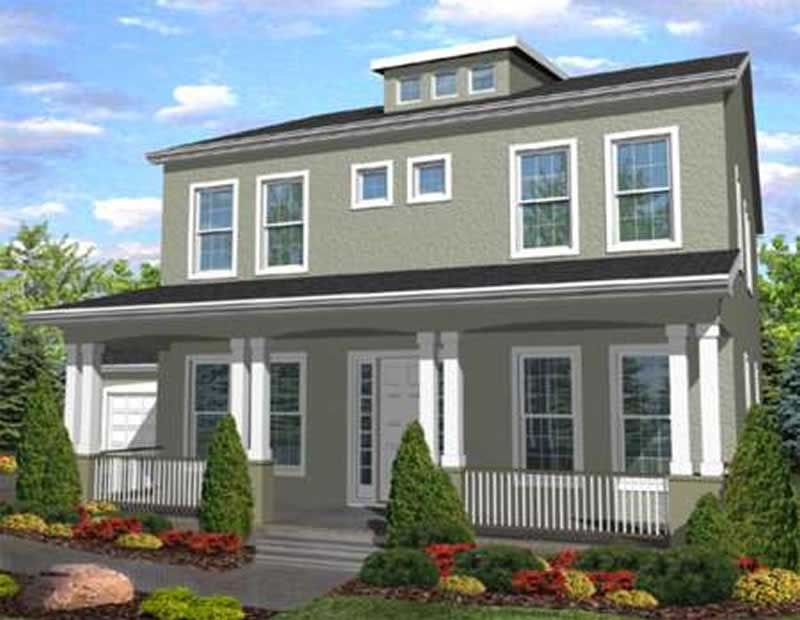 Front view of Country home (ThePlanCollection: House Plan #146-2353)