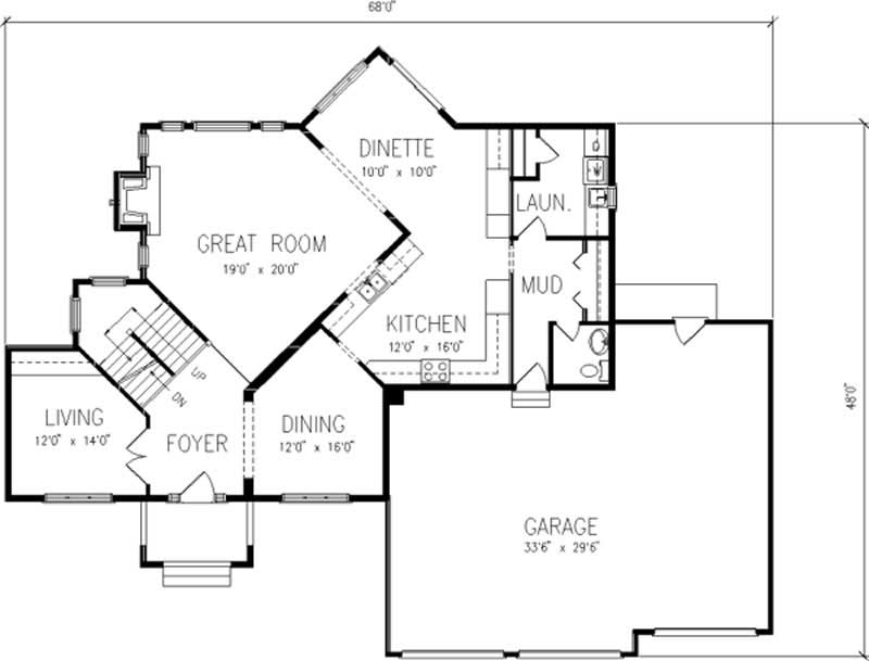 Floor Plan First Story of European Plan #146-2368