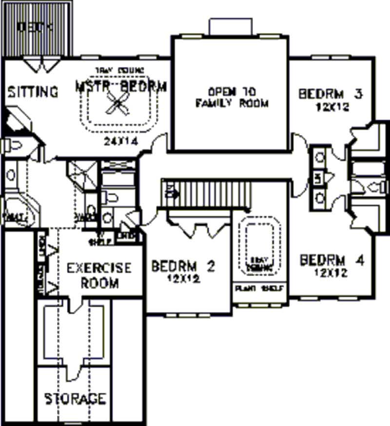 Floor Plan Second Story of Multi-Unit Plan #146-2378