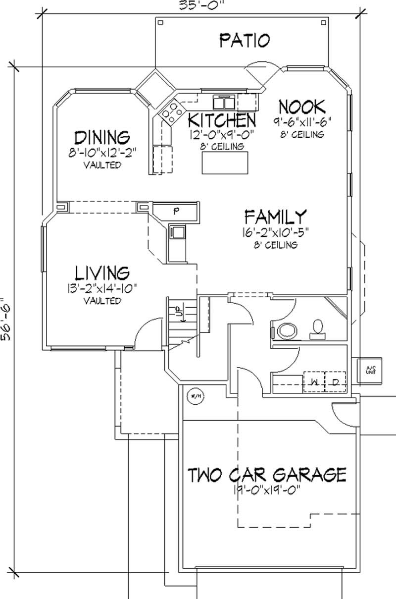Floor Plan First Story of Southwest Plan #146-2380