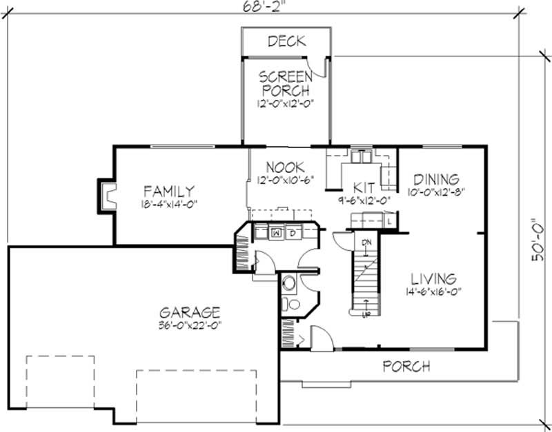 Floor Plan First Story of Country Plan #146-2382