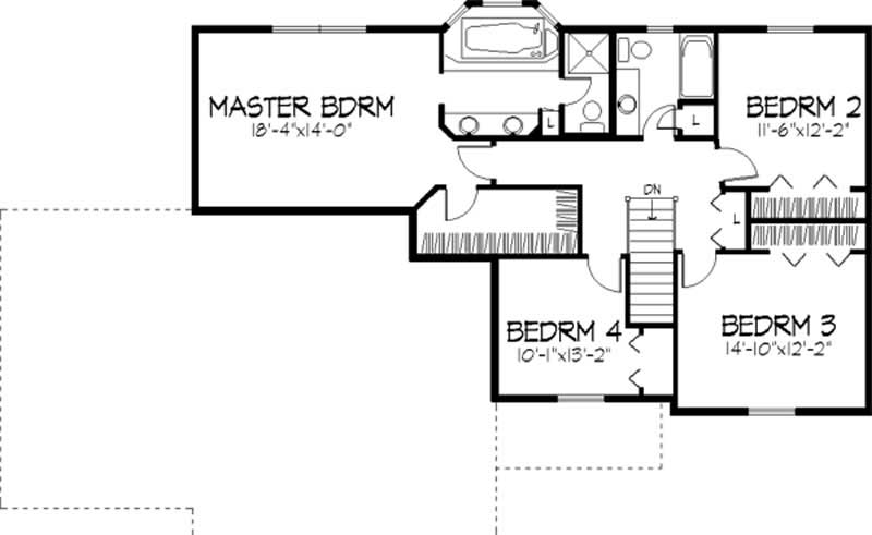 Floor Plan Second Story of Country Plan #146-2382