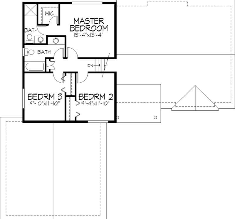 Floor Plan Second Story of Cape Cod Plan #146-2400