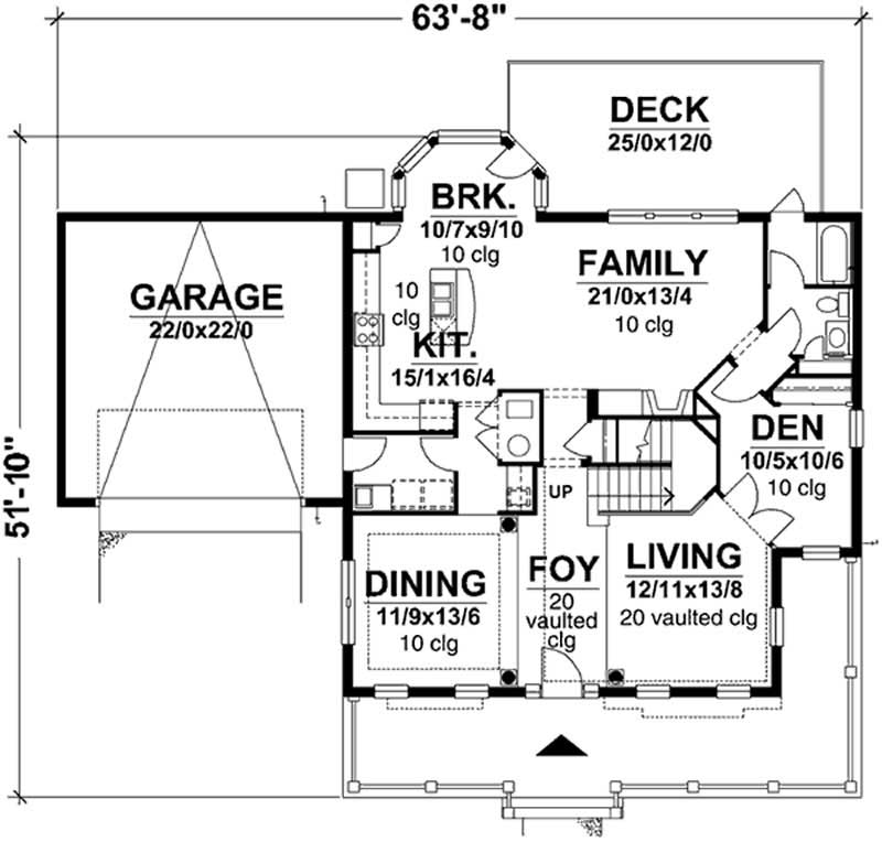 Floor Plan First Story of Country Plan #146-2405