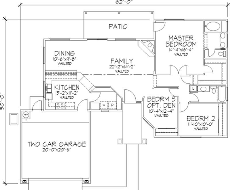 Floor Plan First Story of Florida Style Plan #146-2407