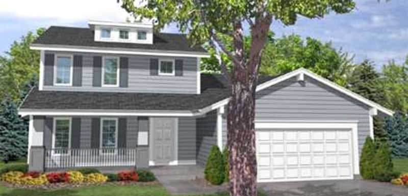 Front view of Country home (ThePlanCollection: House Plan #146-2411)
