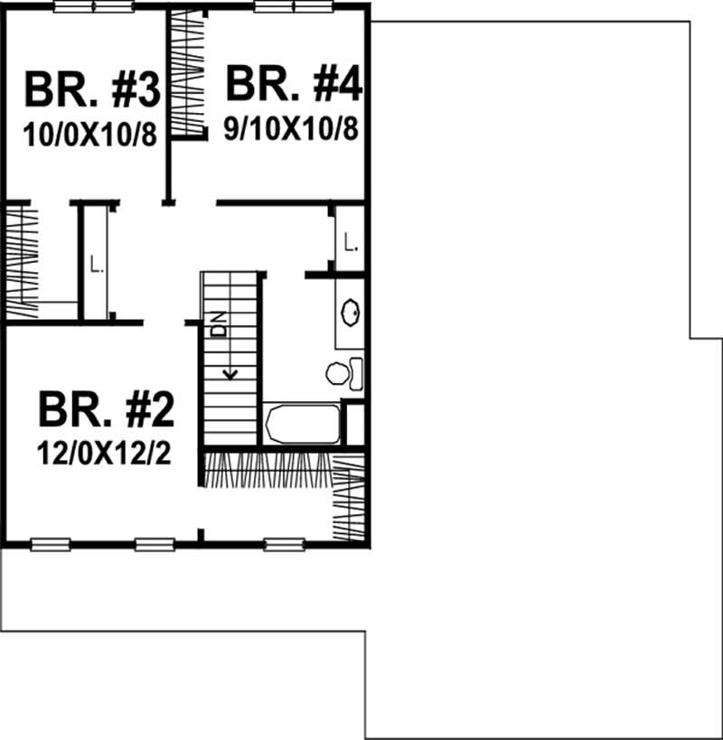 Floor Plan Second Story of Country Plan #146-2411