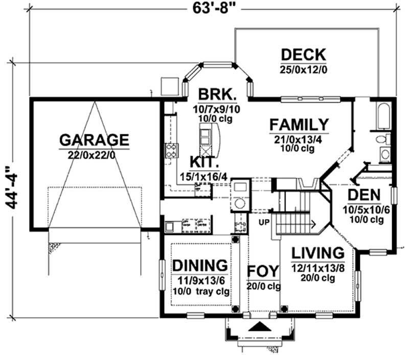 Floor Plan First Story of Colonial Plan #146-2415