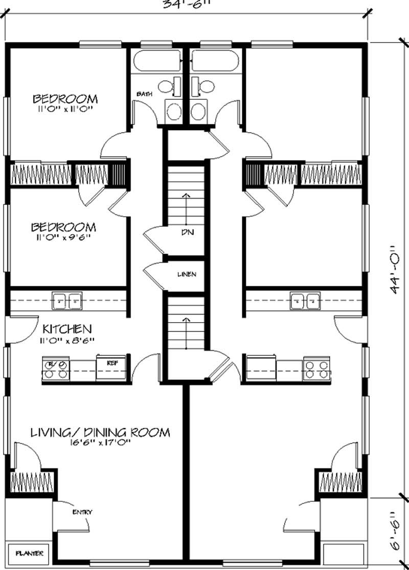 Floor Plan First Story of Multi-Unit Plan #146-2416