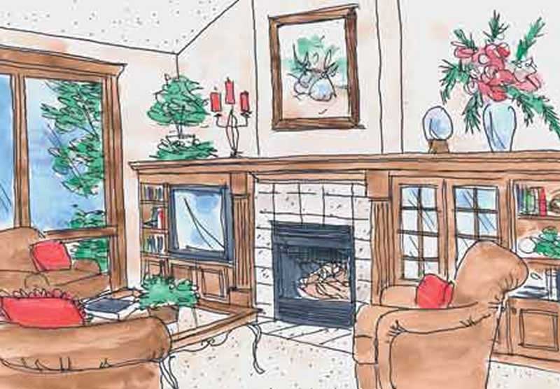Living Room of this 1-Bedroom, 1670 Sq Ft Plan - 146-2418