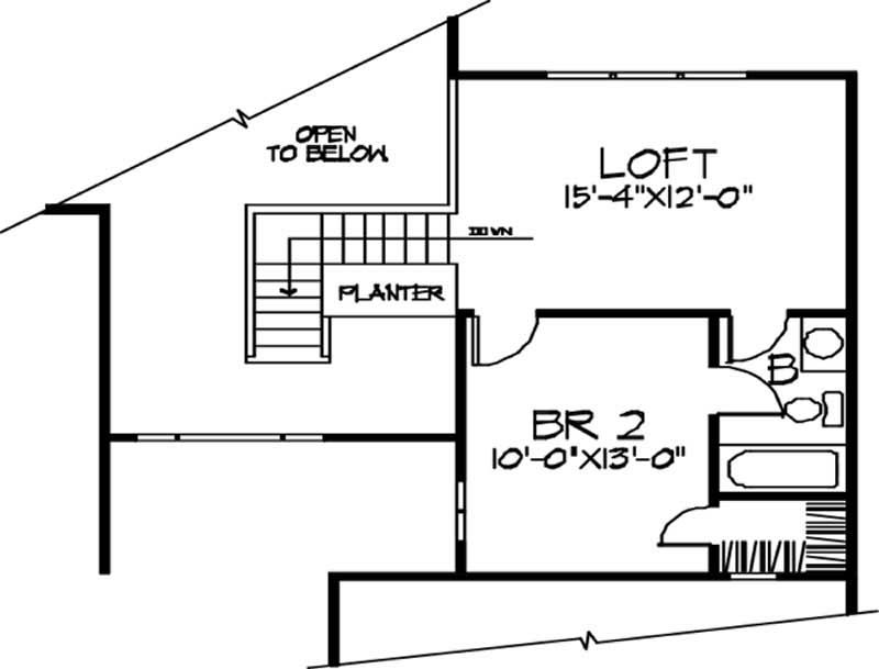 Floor Plan Second Story of Multi-Unit Plan #146-2435