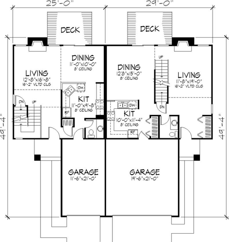 Floor Plan First Story of Modern Plan #146-2451