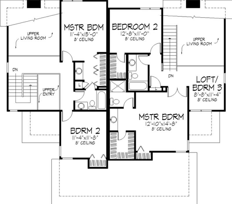 Floor Plan Second Story of Modern Plan #146-2451