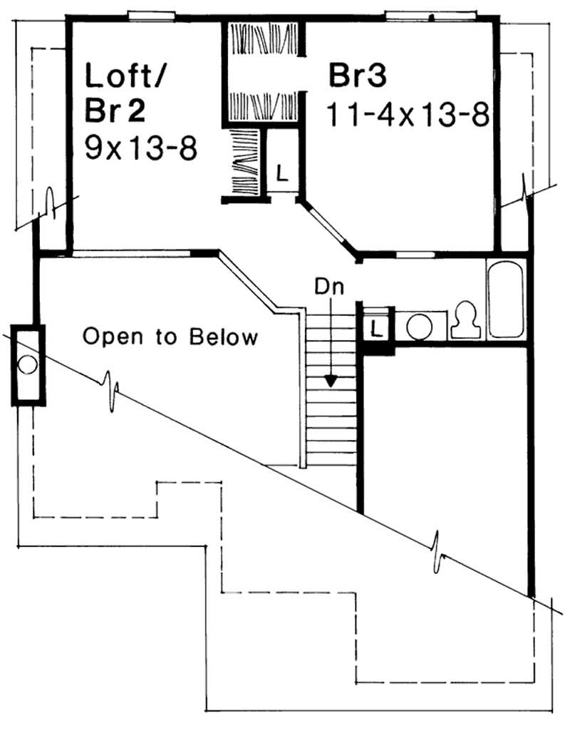 Floor Plan Second Story of Contemporary Plan #146-2457