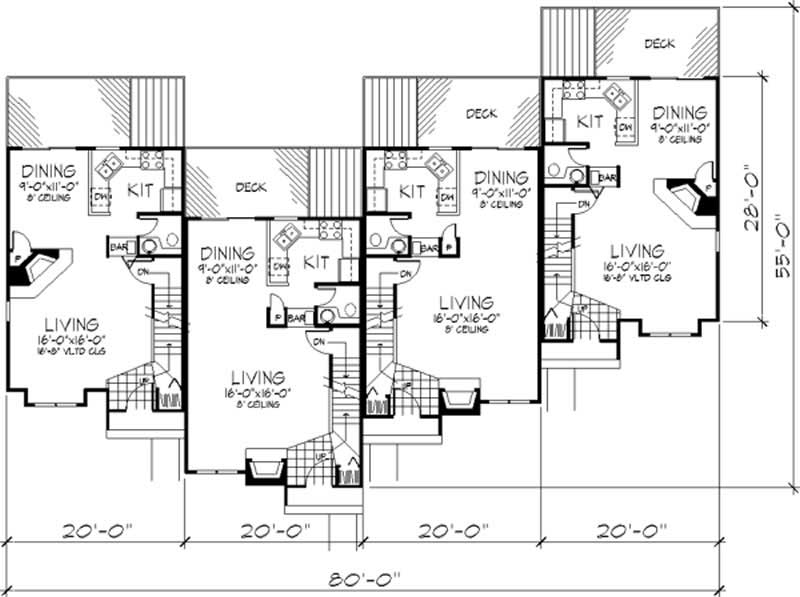 Floor Plan First Story of Multi-Unit Plan #146-2462