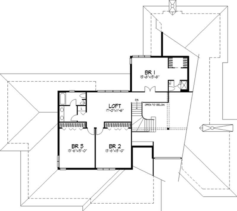 Floor Plan Second Story of Modern Plan #146-2466