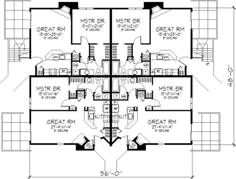 Floor Plan First Story of Multi-Unit Plan #146-2469